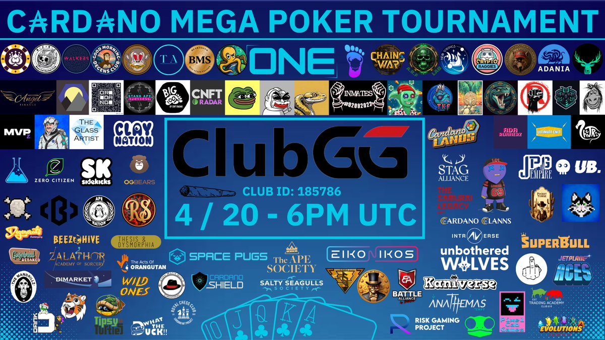 BREAKING NEWS 🔥 We just added @the_apesociety and a couple other projects to the #MegaCardanoPokerTournment 93 Projects so far! 🤯 Who is missing? How to register in tweet below! x.com/Adamj_NFT/stat…
