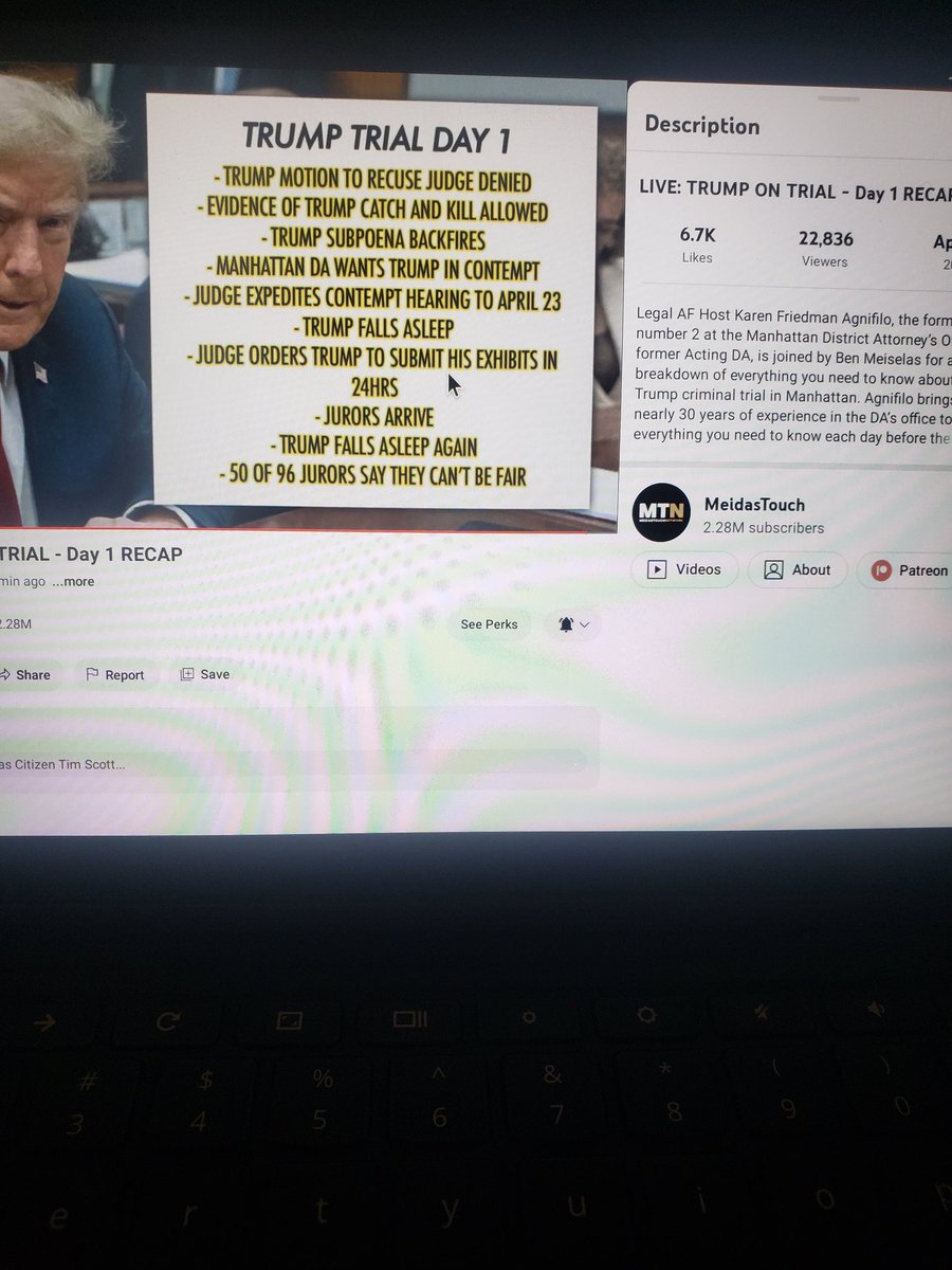 Summary of the People of the State of New York v. Donald Trump Day 1. <a href="/MeidasTouch/">MeidasTouch</a>