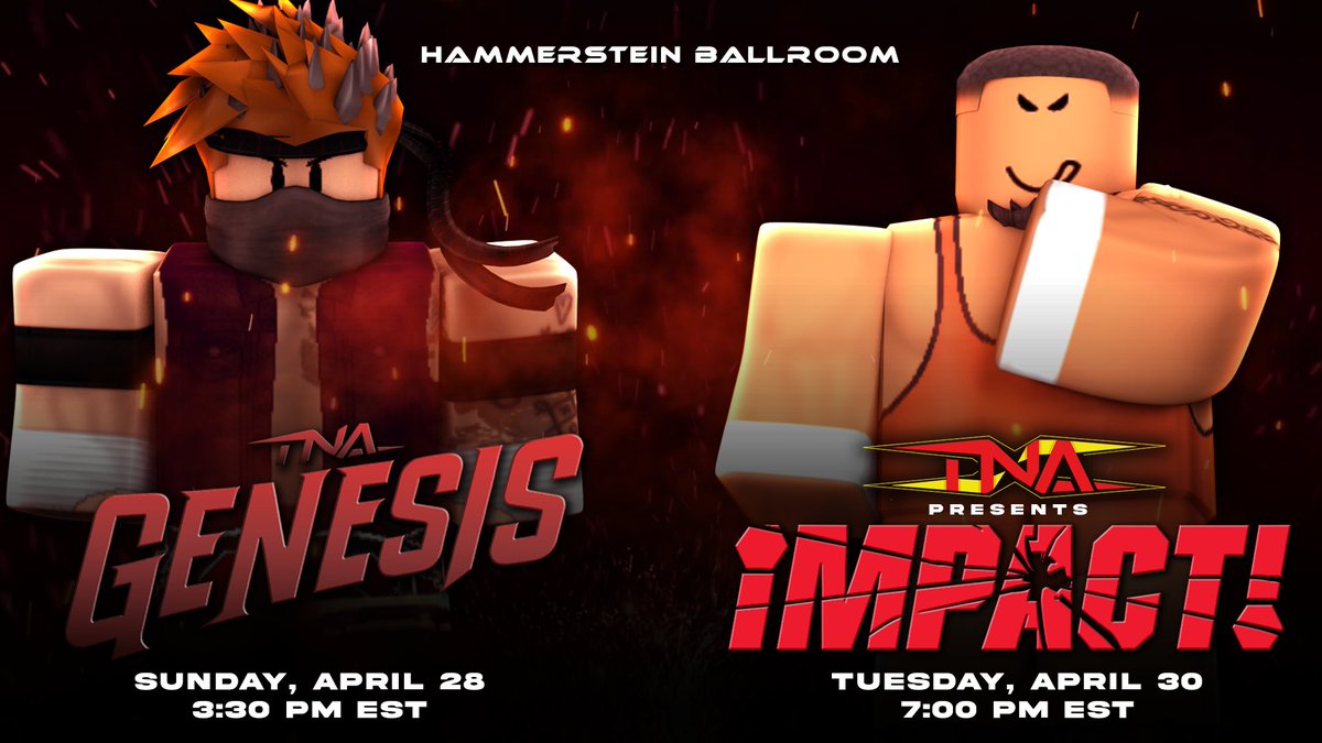 Hammerstein Ballroom, we're ready! TNA Wrestling returns home on Sunday, April 28 for the TNA: GENESIS PPV, and Tuesday, April 30 for a brand new edition of iMPACT! cc: @OminationW & @rememberingmsfl