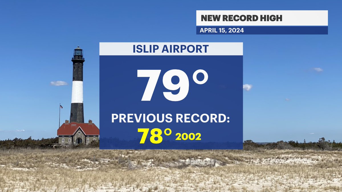 New record high at Islip Airport! Not bad for a Monday in April! 😎🌶️ @News12LI