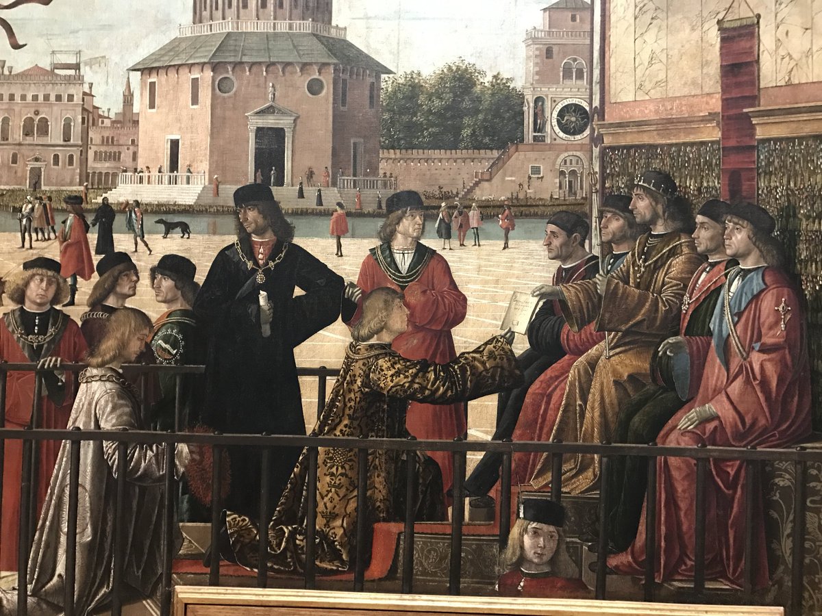 @dave_clay Carpaccio’s magnificent depiction of the arrival of the English ambassadors to the court of Brittany (Legend of St Ursula cycle - Accademia, Venice).