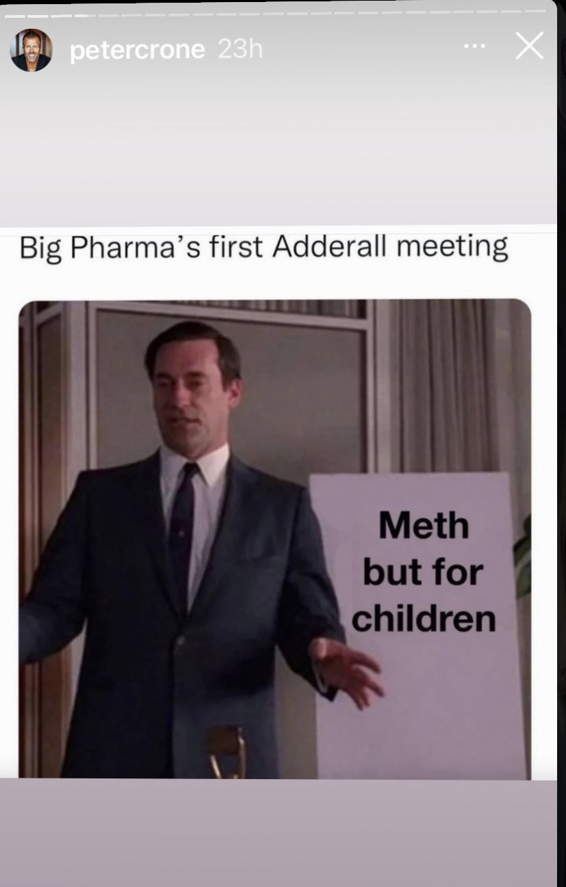 I’m not sorry. I don’t believe in Adderall https://t.co/6Aaz20QjeW