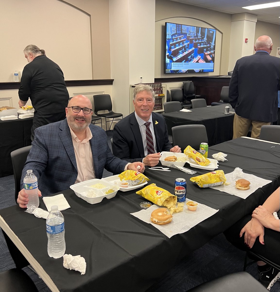 mssgov's tweet image. We had a great lunch today at the @KyLeagueCities Sine Die BBQ with legislators as they grabbed a quick bite during the final day of session!