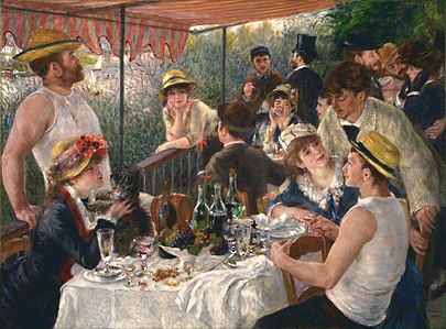'I won't worry my life away
Hey, oh, oh
I (I won't, I won't, I won't)'

- 2002 song by Jason Mraz 

'Luncheon of the Boating Party' (1880-1881) 
by Pierre-Auguste Renoir 
@PhillipsMuseum 
#lyrics #painting #impressionism