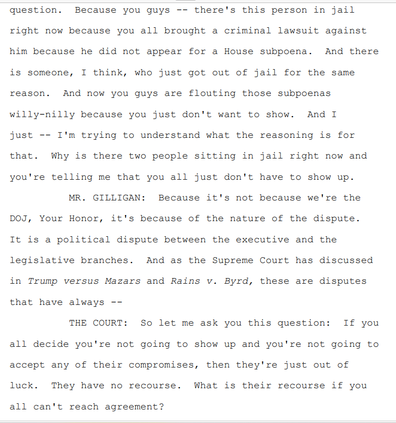 Here, Reyes refers to Peter Navarro currently serving a four month prison sentence for conviction on contempt of Congress charges for defying J6 Committee subpoena: