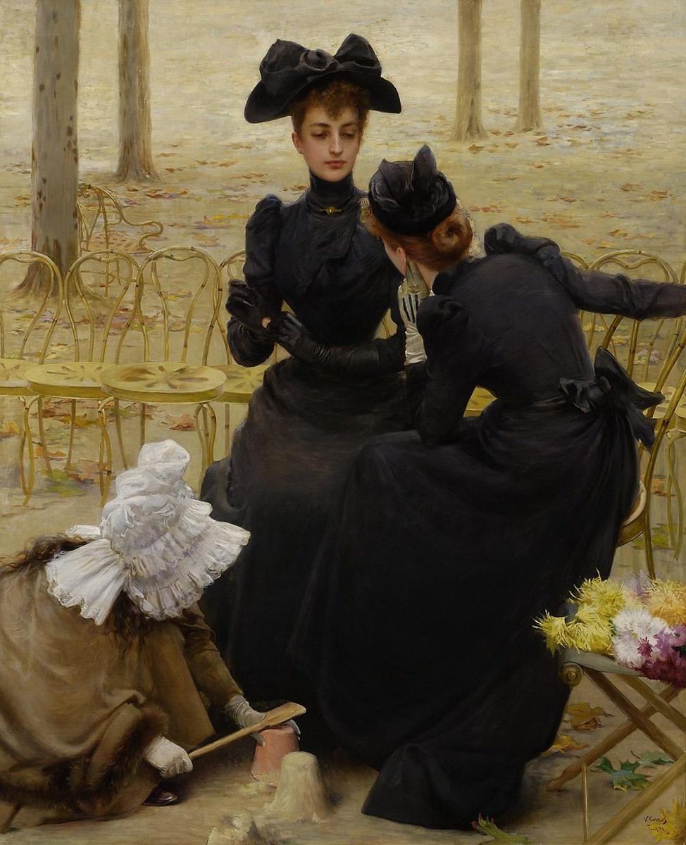 Vittorio Matteo Corcos (italien, 1859-1933) - Conversation au Jardin du Luxembourg, 1892