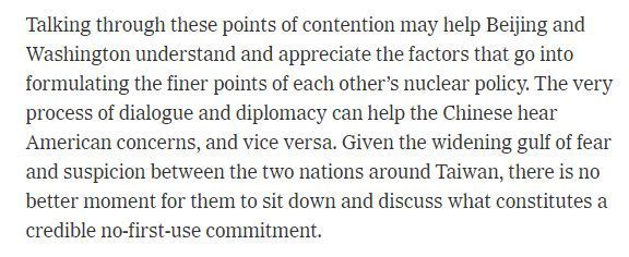 .@wjhenn gets it. Constructive dialogue to reduce nuclear risks and enhance stability between the US and China is more necessary than ever. buff.ly/3JlH3Uu