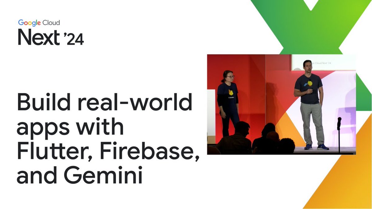 FlutterDev's tweet image. Building apps with Flutter, @Firebase, and Gemini? Check out this live coding exploration from #GoogleCloudNext → goo.gle/49BiFsC
👀 Watch for a peek at the latest AI coding capabilities using Gemini, incorporating the Generative AI Dart software development kit.