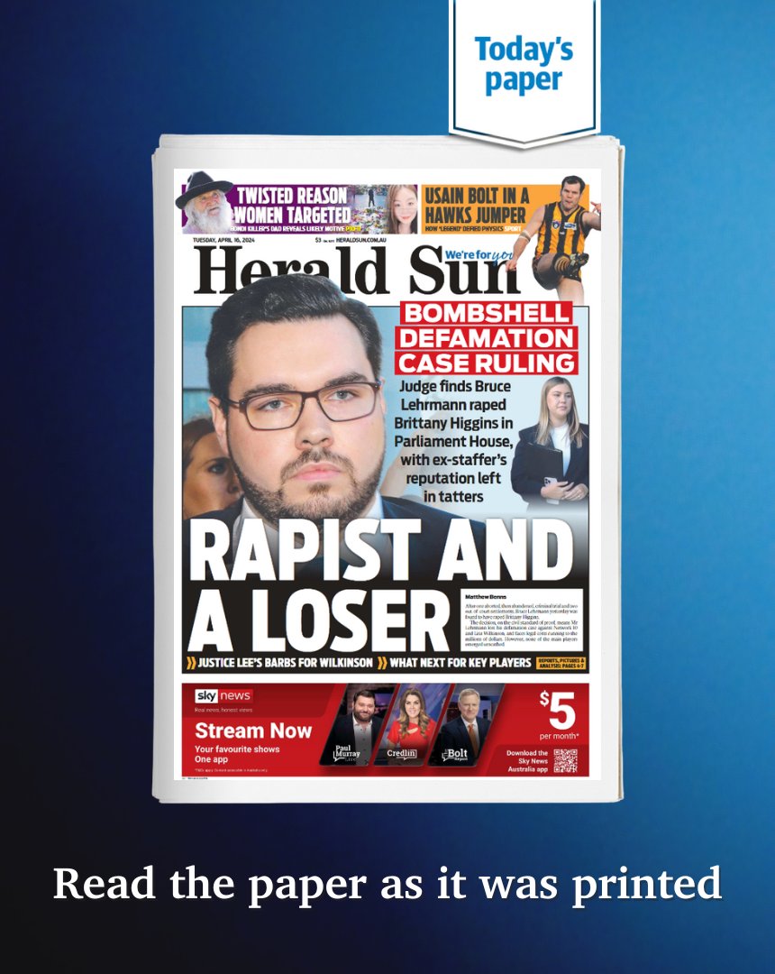 theheraldsun's tweet photo. TODAY'S FRONT PAGE
Read the digital edition > https://t.co/RbstPnRpi3
.
.
.
#Melbourne #Victoria #FrontPage #newspaper #news https://t.co/cRTVRedLRt