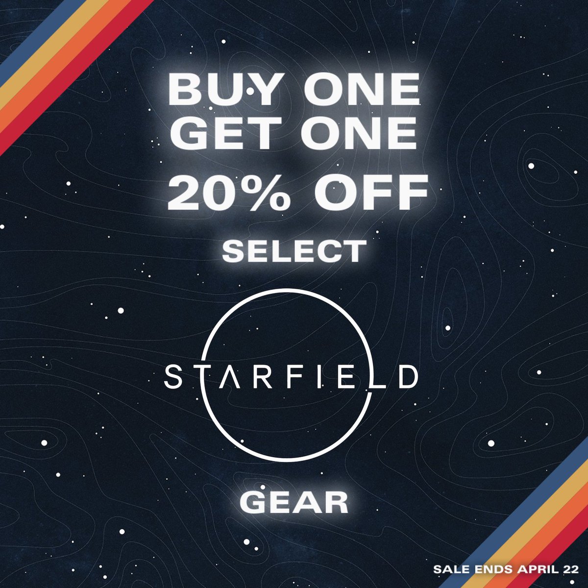 Don't miss out on our Buy One Get One 20% off on @StarfieldGame items! gear.bethesda.net/collections/st…