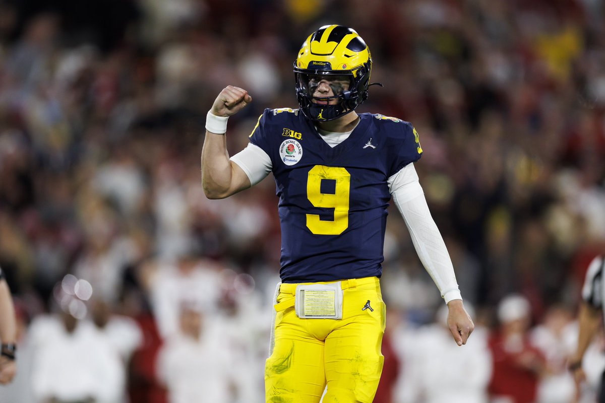 AdamSchefter's tweet image. Michigan QB J.J. McCarthy’s final pre-draft visit will come Tuesday and Wednesday, when he is scheduled to meet with the Commanders. McCarthy then will have visited the Commanders, Patriots and Giants, while also conducting private workouts for the Vikings, Broncos and Giants.