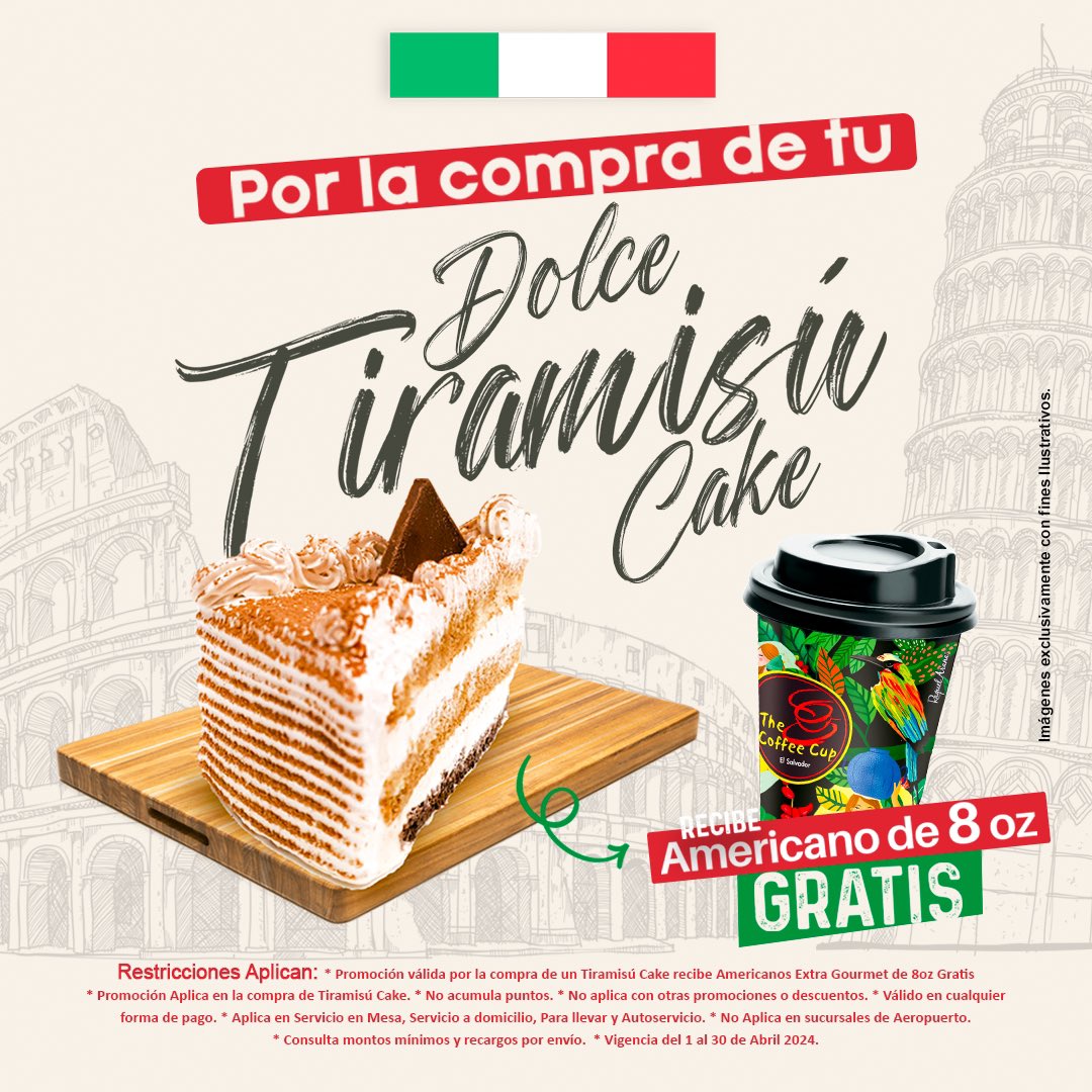 Una tarde deliciosa en BCC. 🤩✨

Disfruta del Dolce Tiramisú 🍰en <a href="/thecoffeecup_sv/">THE COFFEE CUP</a> y llévate gratis un café americano de 8 oz. ☕️

Encuéntralo en📍Nivel 2
