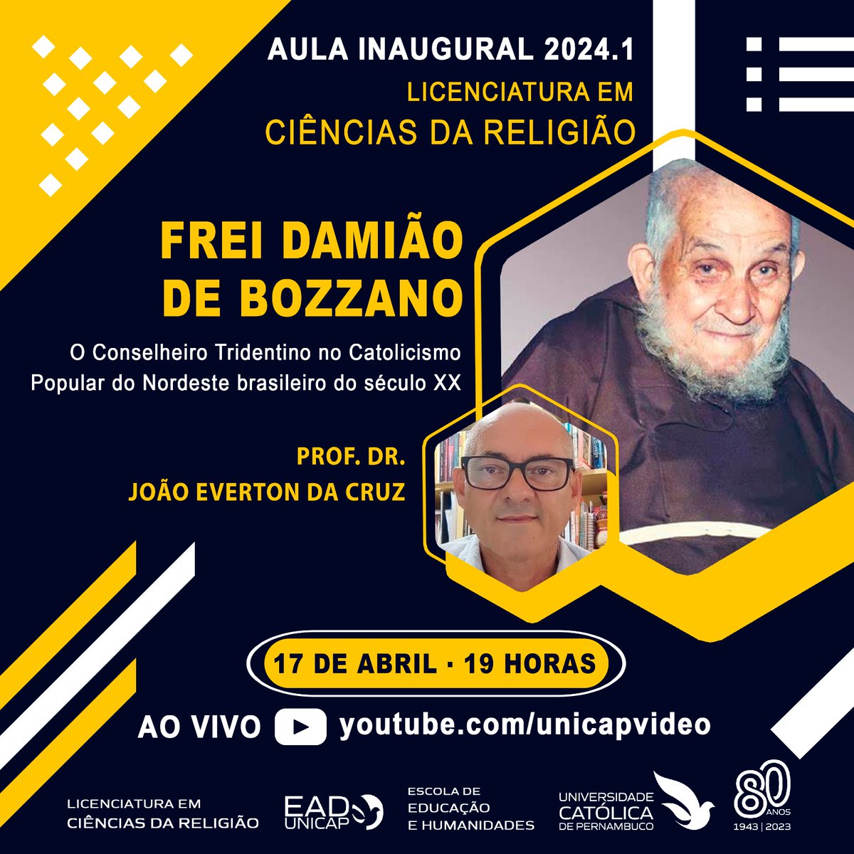 Foi com imensa alegria que aceitei o convite para apresentar a nossa pesquisa sobre Frei Damião na aula inaugural da Licenciatura em Ciências da Religião da UNICAP - Recife (PE). @⁨Luca Pacheco UNICAP⁩, Gratidão!