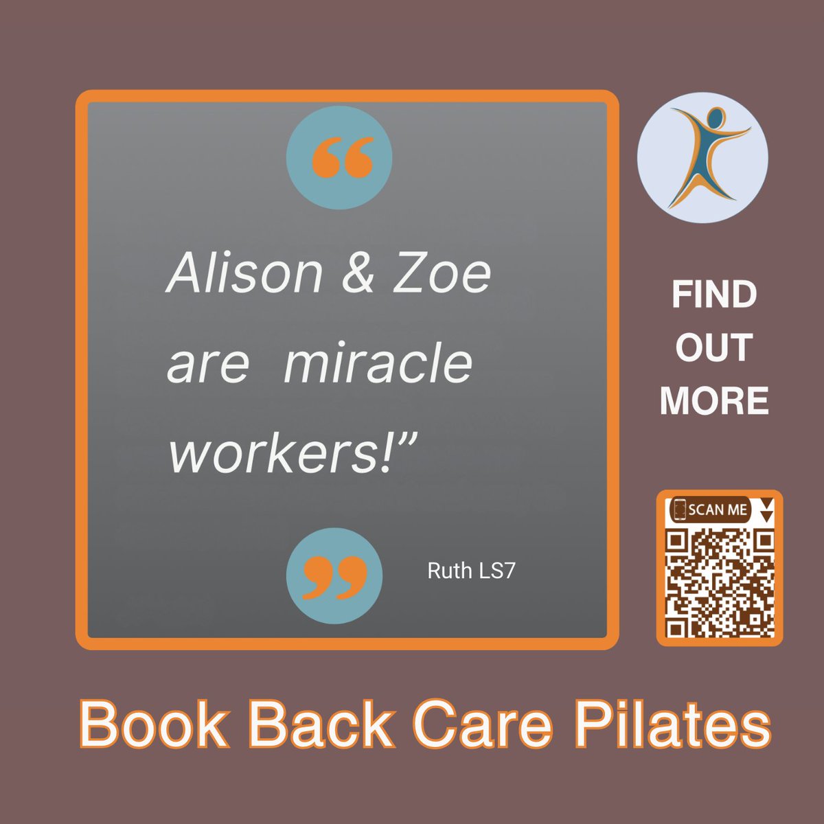 Zoe_Parker's tweet photo. "Alison & Zoe are miracle workers!" #Quote #Recommendation #BackCarePilates #ReducePain #BackCareCourse
https://t.co/nYq246UJhf https://t.co/h80fHkM35k