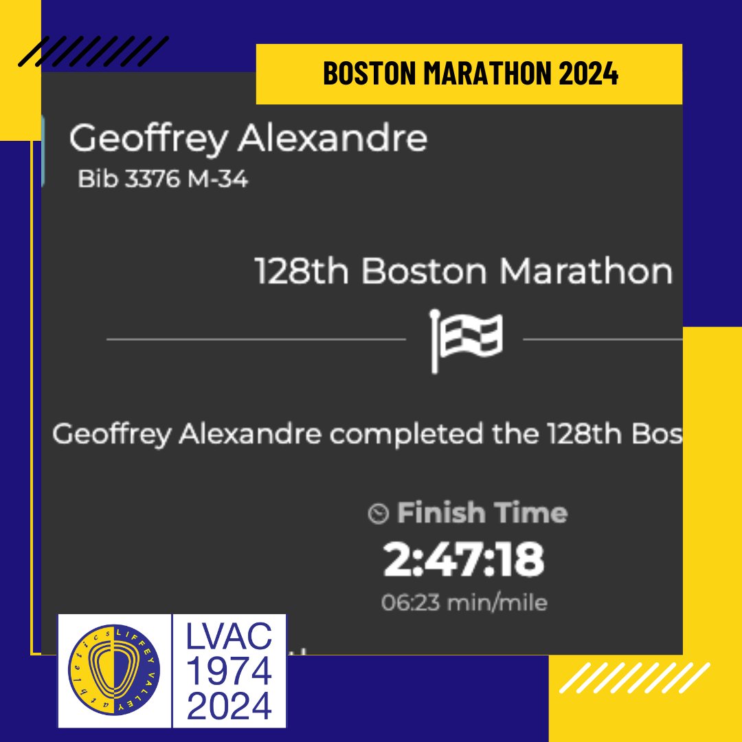 🎉🏃‍♂️ Huge shoutout to our very own Geoffrey Alexandre for conquering the Boston Marathon like an absolute champ! 🏆👏 Setting the bar high with a personal best time of 2:47:18 🚀💨 Keep on running strong, Geoffrey! 💪👟 #BostonMarathon #PB #Marathon🏅🎊 @bostonmarathon