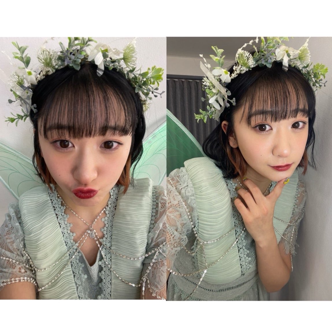 fairyなえむぅず☺️💚❤️🧚🧚
おはようございます☀

#小野瑞歩　
#秋山眞緒