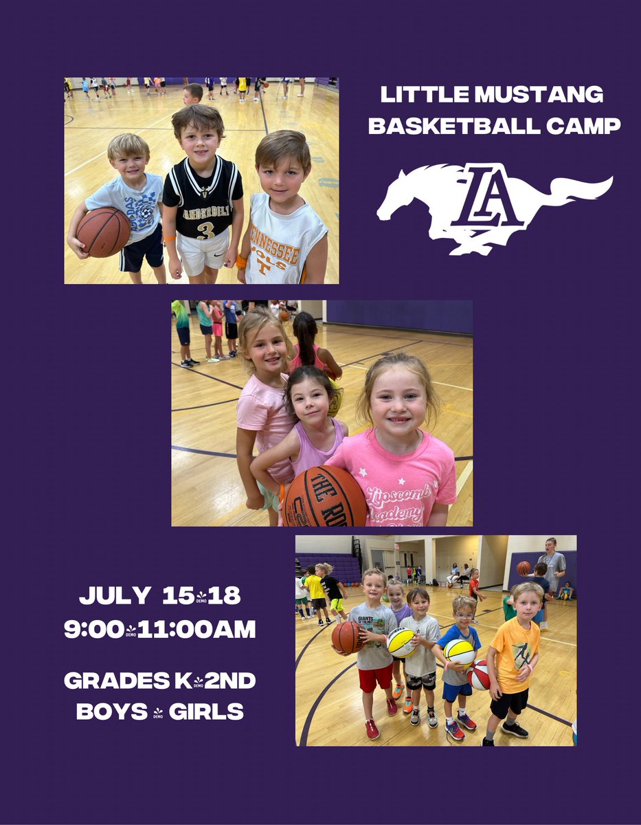 Little Mustangs Basketball Camp, K-2nd. Sign up ⬇️ secure.touchnet.net/C20601_ustores…