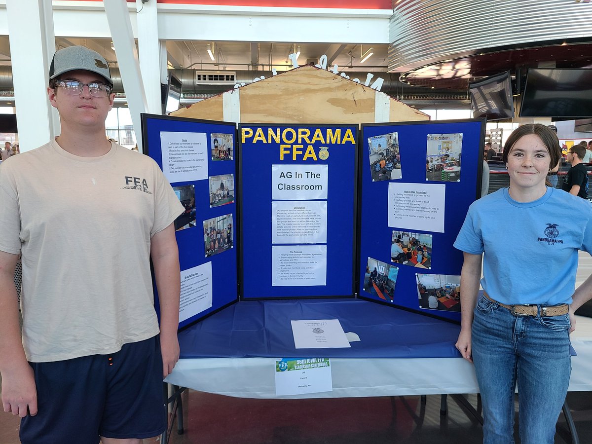 PanoramaFFA's tweet photo. Day Zero of State FFA Covention Sunday had Ella and Cody setting up our Chapter exhibit and getting the Chapter registered. https://t.co/Eta0hRu0nK