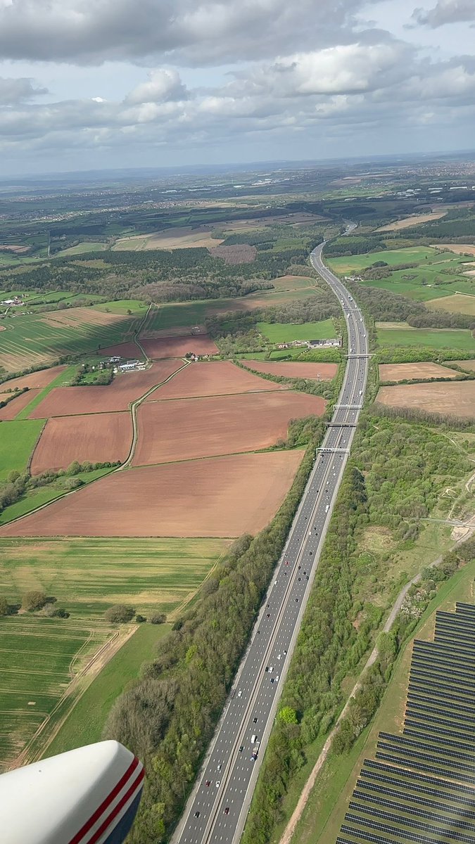 The M1 in Nottinghamshire from 2,000’ yesterday