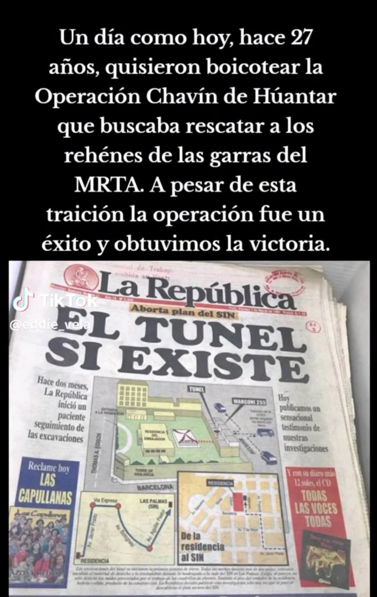 Vil traición: Un día como hoy hace 27 años La República traicionó al país y en esta forma dió aviso a los terroristas en la embajada del Japón que nuestros comandos estaban por ingresar exponiéndolos a ellos a una emboscada y a los rehenes a la muerte. La peor y vil traición.