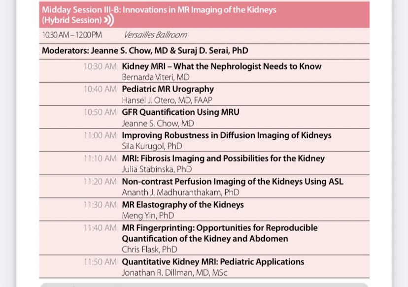 Great midday session today on innovations in MRI of the kidneys from DCE-MRI and Diffusion to Fingerprinting, Elastography and Quantitative MRI. It was fun to present in this session! Thanks to organizers. #spr2024