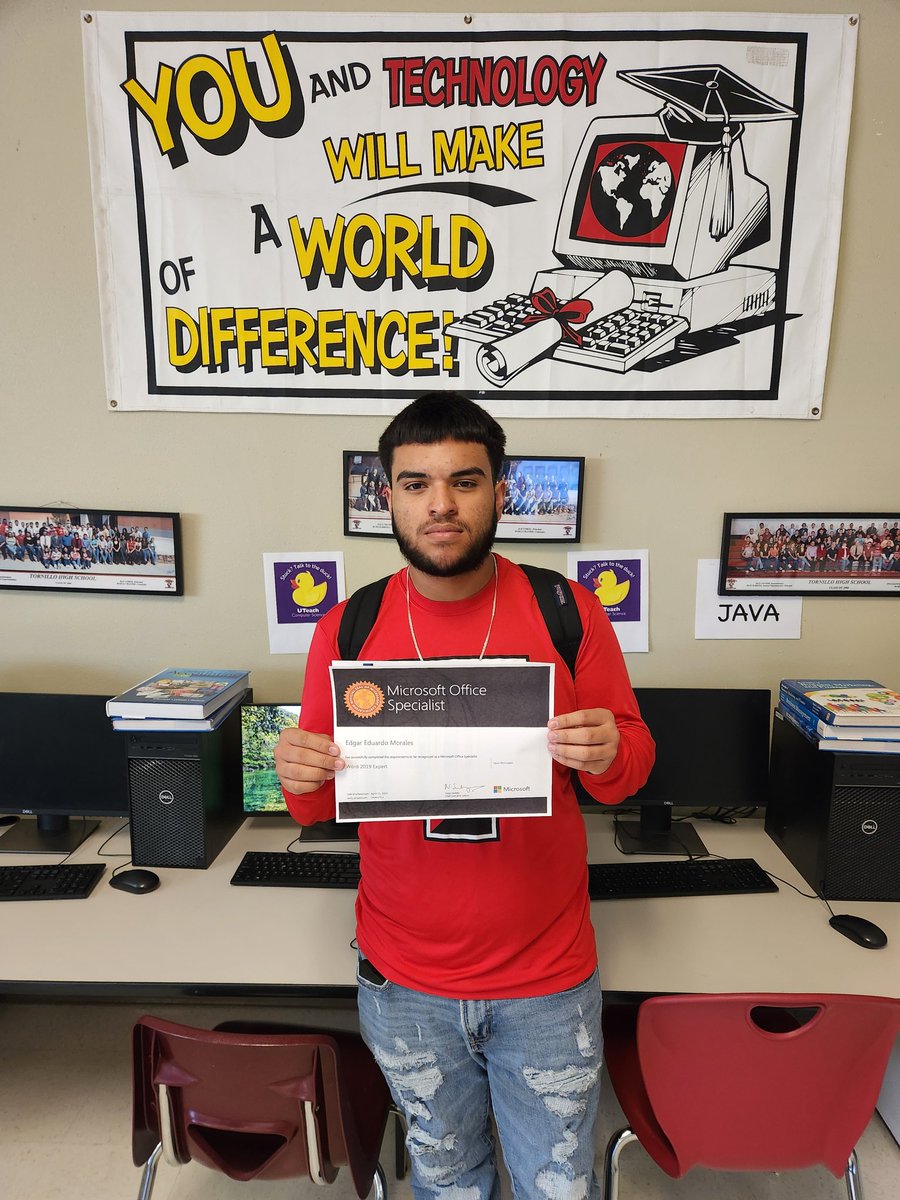JoseLSilvaSmith's tweet photo. 🎉 Hats off to Edgar Morales, a senior @THS, for obtaining a passing score on the challenging MS Word 2019 Expert certification exam! Your determination &amp; expertise are an inspiration to us all. Keep reaching for the stars, Edgar! 🚀♥️👌😊 #TISDProud #MicrosoftCertified #THSPride https://t.co/BuJQNWadl1