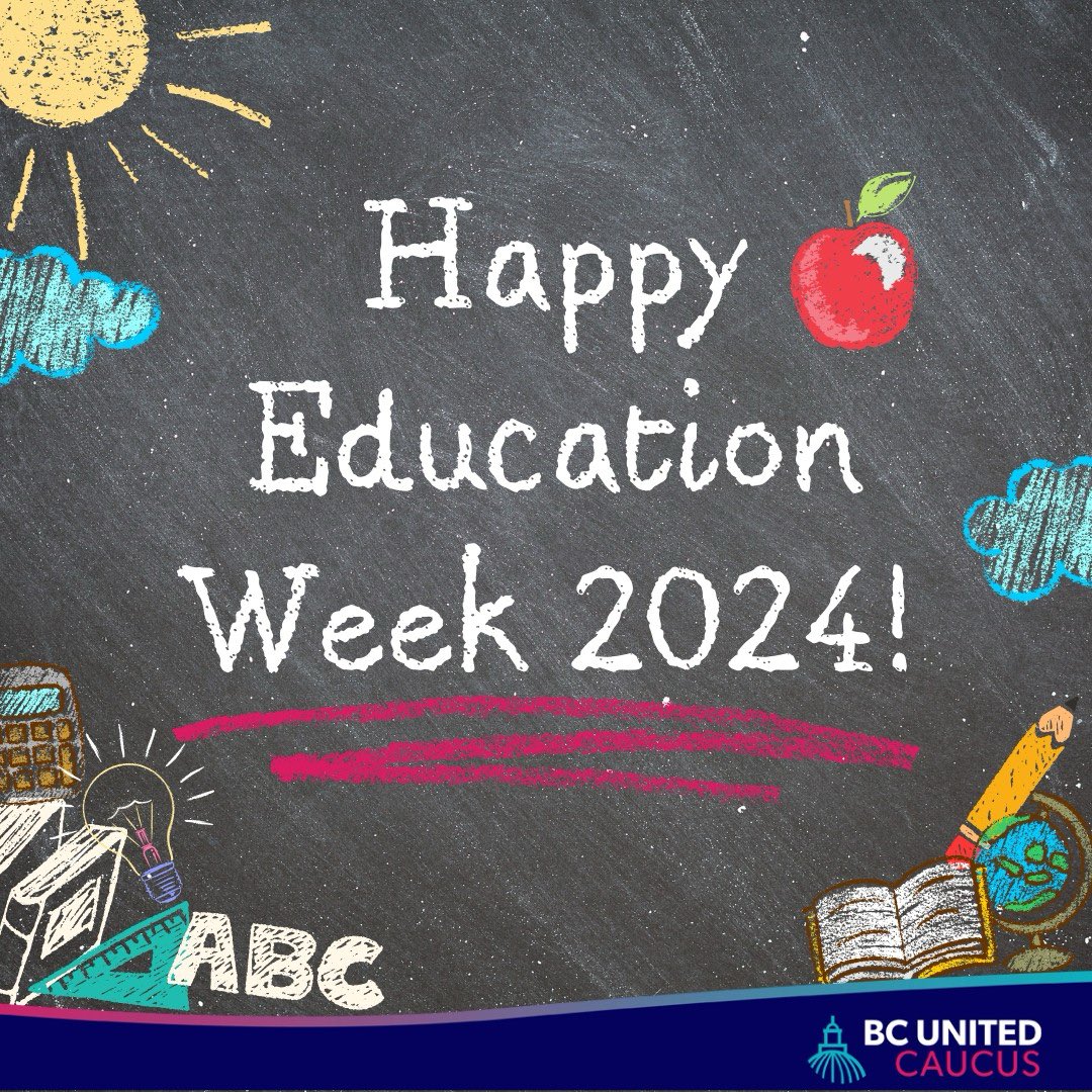 April 15-19 is Education Week! Thank you to all teachers, educators and support staff for your contributions to BC’s education system. As education critic, I will continue my commitment to advocate for building more schools, funding learning resources, and more services for BC…