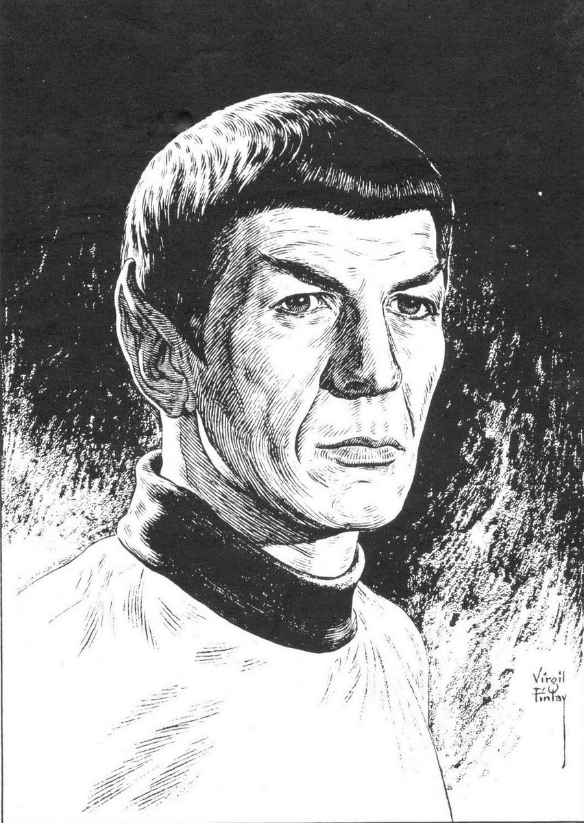 mr. spock by virgil finlay, 1973