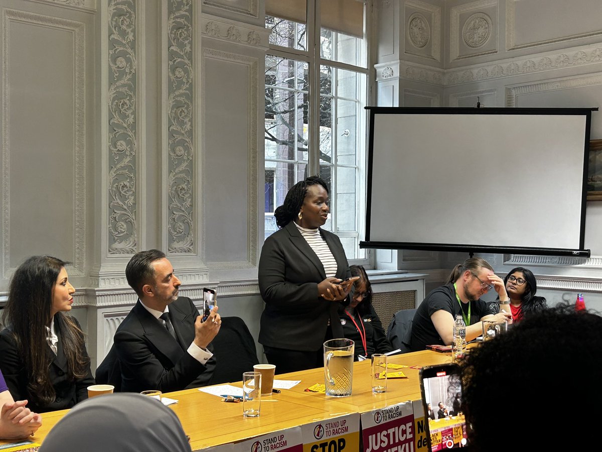 Very moving testimonies from all speakers at the Stand up to Racism fringe event at #STUC24 including @zamardzahid and Kadi, Sheku Bayou’s sister. It’s imperative that this family get justice and @AamerAnwar’s determination to succeed was infectious. Onward to June 6th! ✊🏼