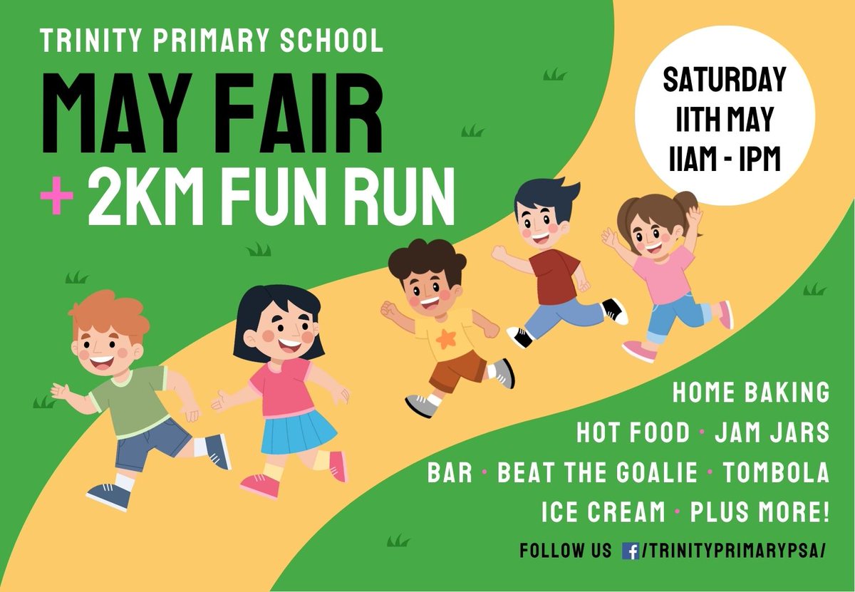 Save the date > MAY FAIR + 2KM FUN RUN!

☀️Saturday 11th May, 11am - 1pm ☀️

More details to follow...