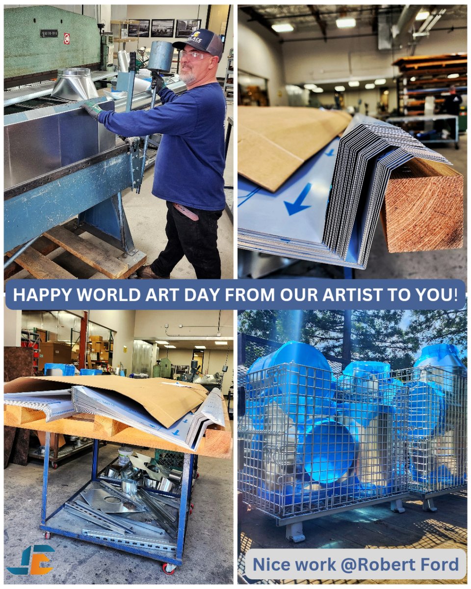 Happy World Art Day! Shoutout to our artist in the shop @RobertFord. Keep up the great work! We couldn't do this without you. #sheetmetal #commercialhvac #handcrafted #SolaceEnterprises #SacramentoHVAC #customfab