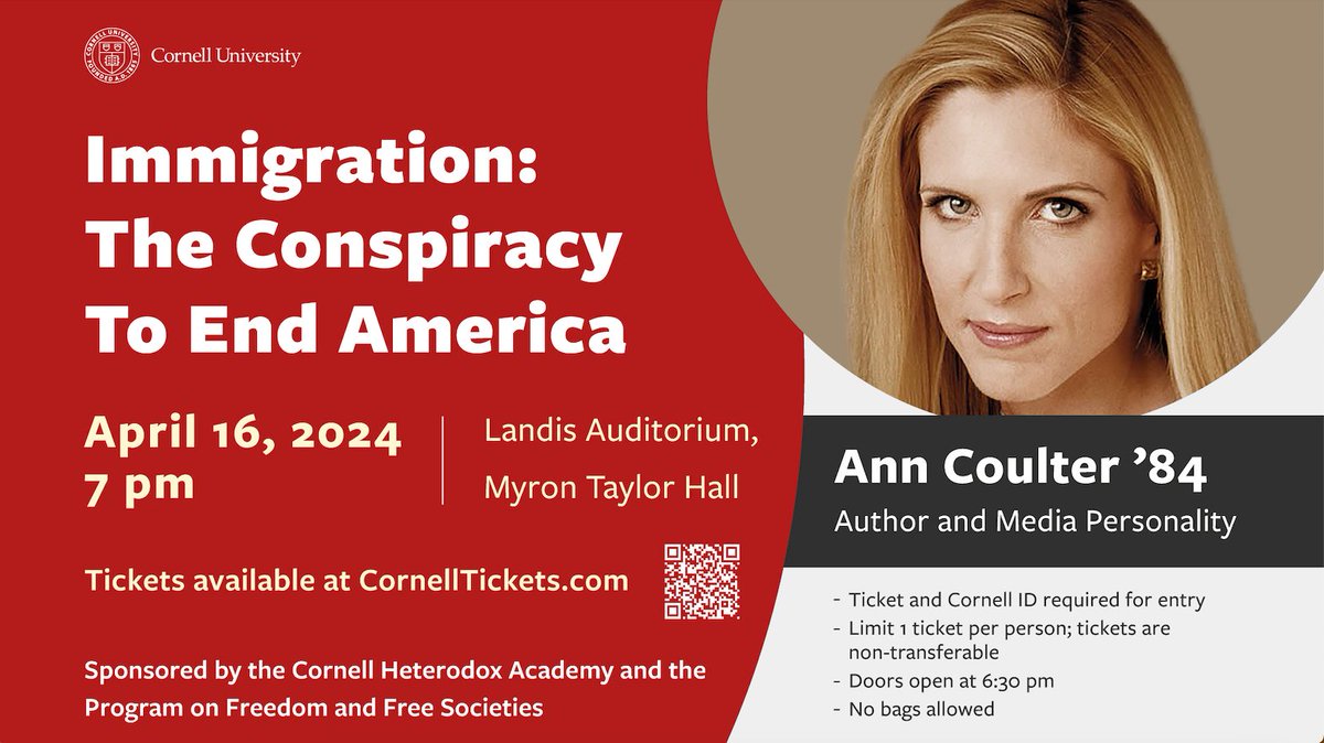 Cornell showing its commitment to fighting antisemitism by sponsoring a lecture on replacement theory by an overt antisemite