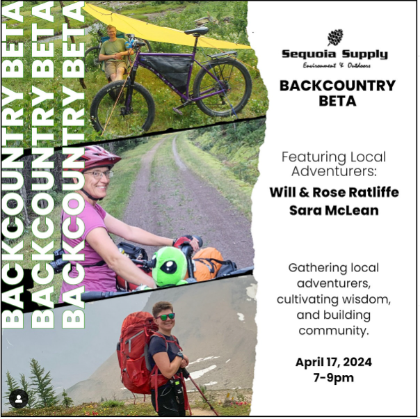 Hey #yycbike Tickets (free) still available for Backcountry Beta on Wednesday evening. Come join us as we talk about our relaxed bikepacking and Sara McLean talks about backcountry random camping. eventbrite.ca/e/sequoia-supp… @ratliw