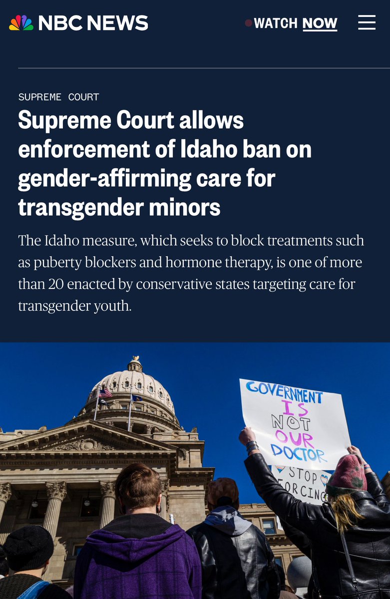 Trans activists are having a complete meltdown over the Supreme Court ruling that Idaho can ban minors from being subjected to so-called gender affirming care. A major win for sanity. Save the children!