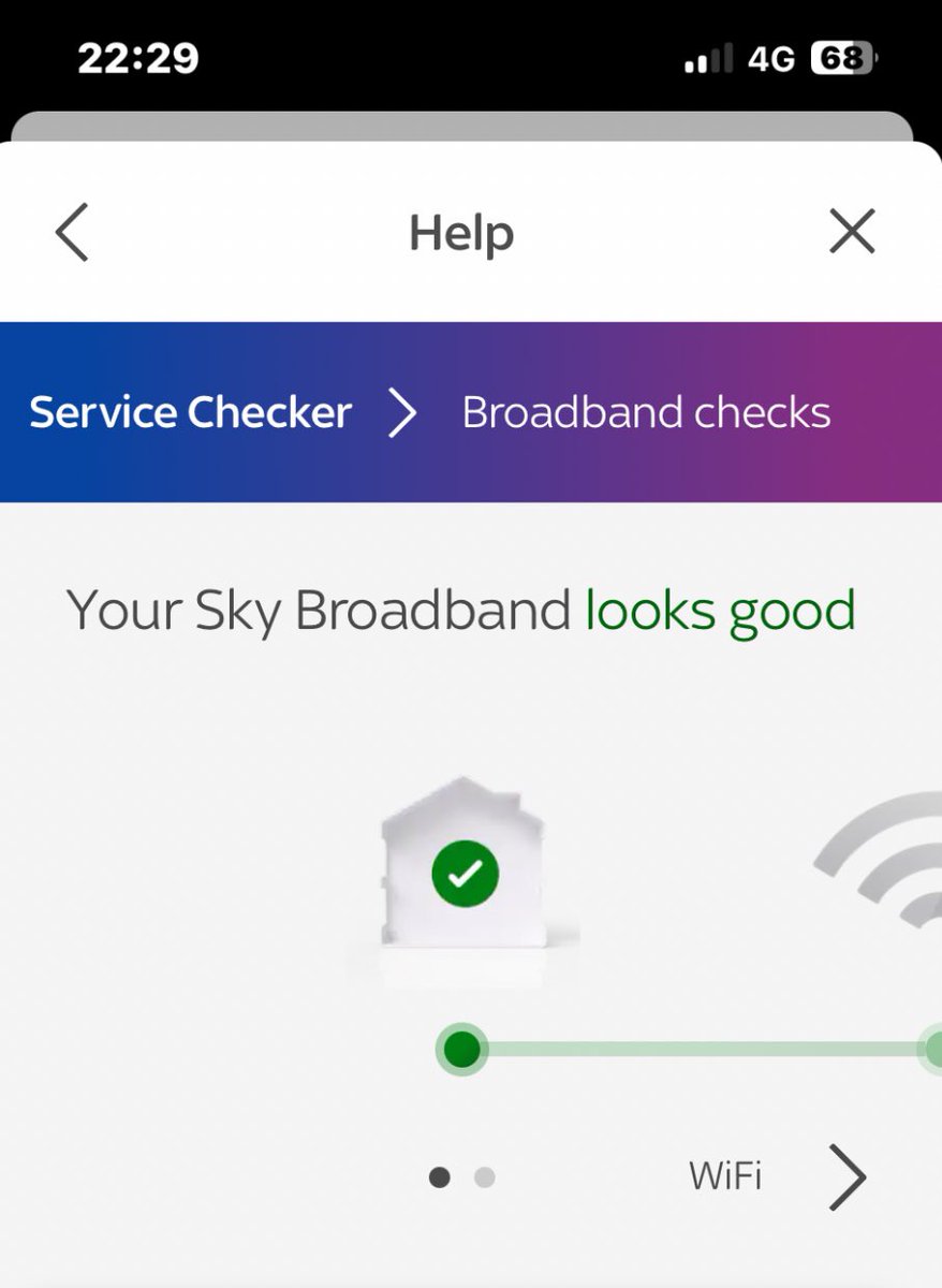 bumblebee226's tweet photo. @SkyHelpTeam  I think your service checker is confused - at home on 4G, WiFi dropped out off and  on all day - issues since last week non stop but everything looks good? 🤦🏻‍♀️ https://t.co/N0G2qQugNp