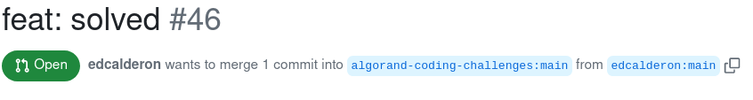 Tiranicida's tweet image. Just summited my PR @chriskim_devrel  ssrry about delay, was updating my OS 🙏 waiting for this week challenge #AlgoCodingChallenge