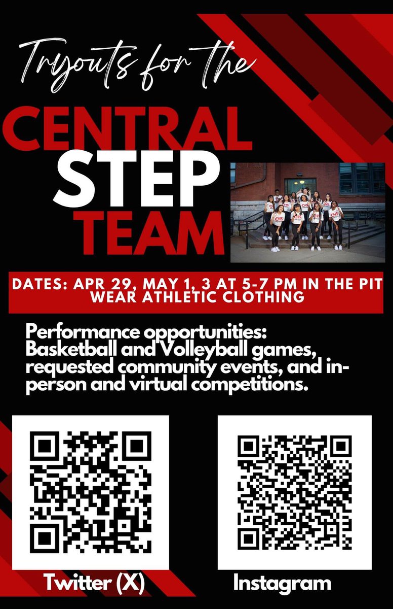 Guess what? It’s time! Do you want to be part of something great?! Central Step Team is inviting YOU to try out for the 24-25 team. 🐾