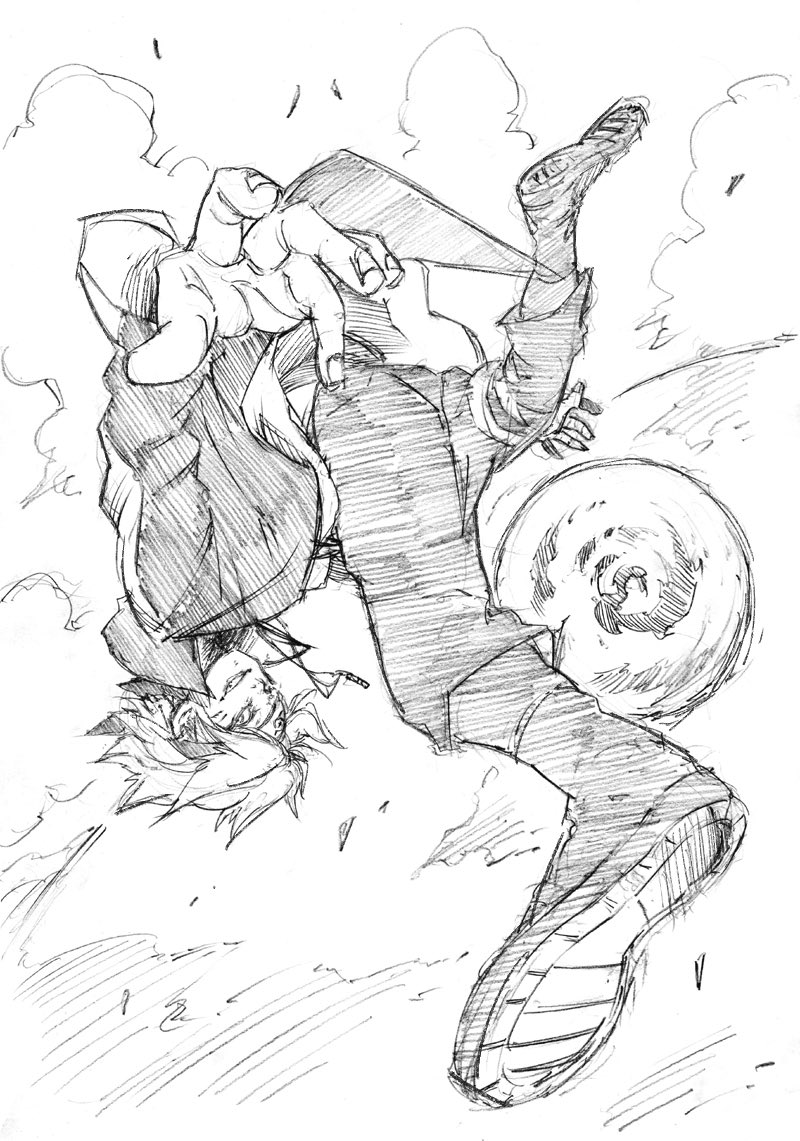 A drawing of Boruto that the illustrator of That time I got reincarnated into a slime drew after Boruto Chp79.