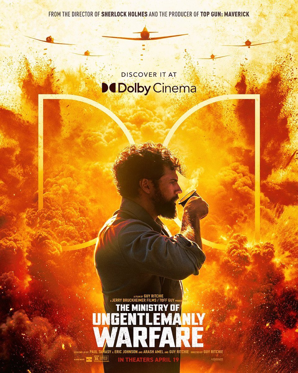 The Ministry Of Ungentlemanly Warfare Dolby Cinema poster. #TheActionReturns #TheHorrorReturns #THRPodcastNetwork #Action #ActionMovies #ActionFilms #ActionTelevision #ActionSeries #ActionMoviePodcast #TheMinistryOfUngentlemanlyWarfare #GuyRitchie #LionsgateFilms