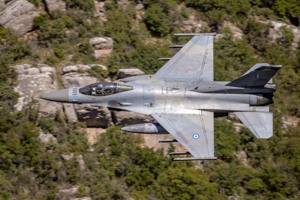 HAF F-16C Block 52 of 336 Mira Sqn Araxos in the Peloponnese mountains last week, participating in exercise Iniochos 24