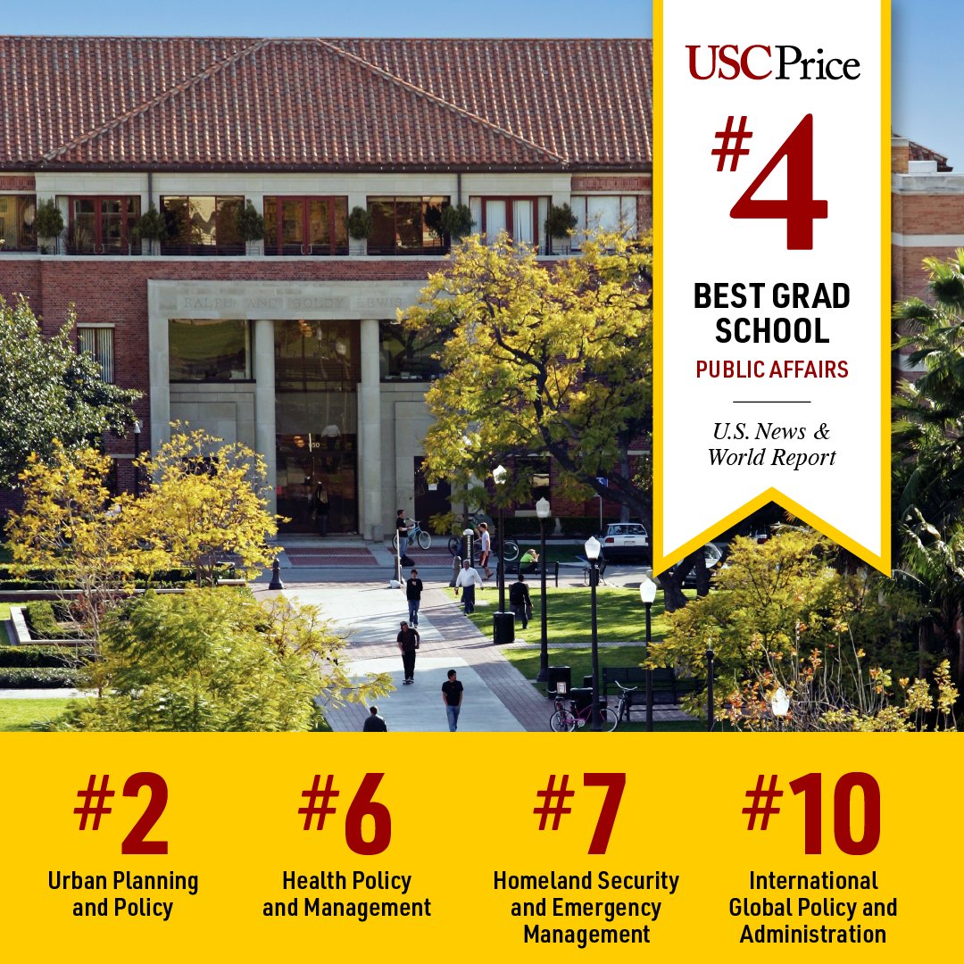 USCPrice's tweet photo. We are delighted to share that atop ranking among the top five U.S. public affairs schools, the #USCPrice has also received top-10 placements in several of its specialty programs from the @usnews for the 2024-2025 period.

Read more: https://t.co/m910jl5yGq https://t.co/CyUxKvAsw0