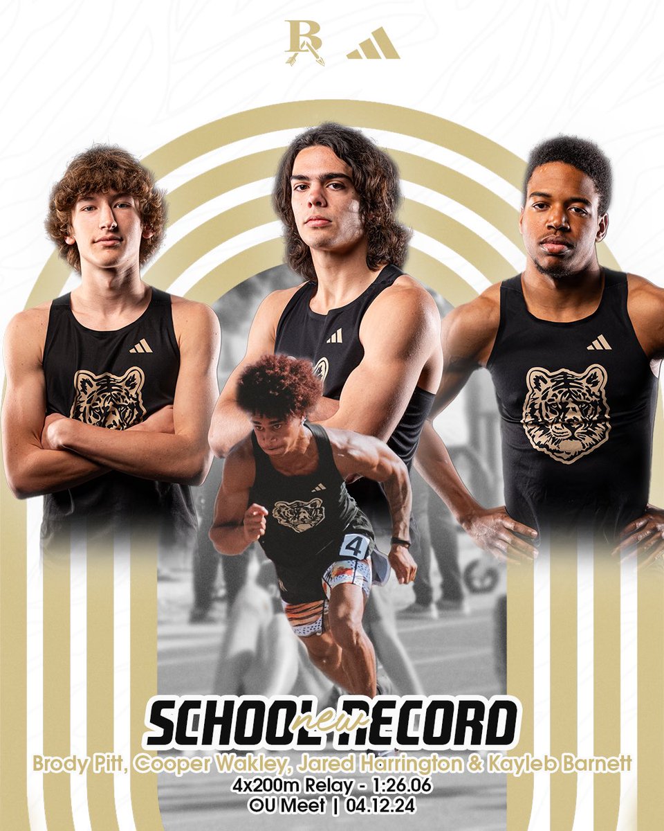 batigersports's tweet photo. Some records have already been broken this season👀
📈🔥📚

Angelique Carter - 40’10” shot put

Kayleb Barnett - 10.44 100 meter dash

Truly McClennan - 17’7.25” long jump

Brody Pitt, Jared Harrington, Kayleb Barnett, Cooper Wakley 4x200 meter relay 1:26.06

#goBA🐅 https://t.co/P5vPzbrwEO
