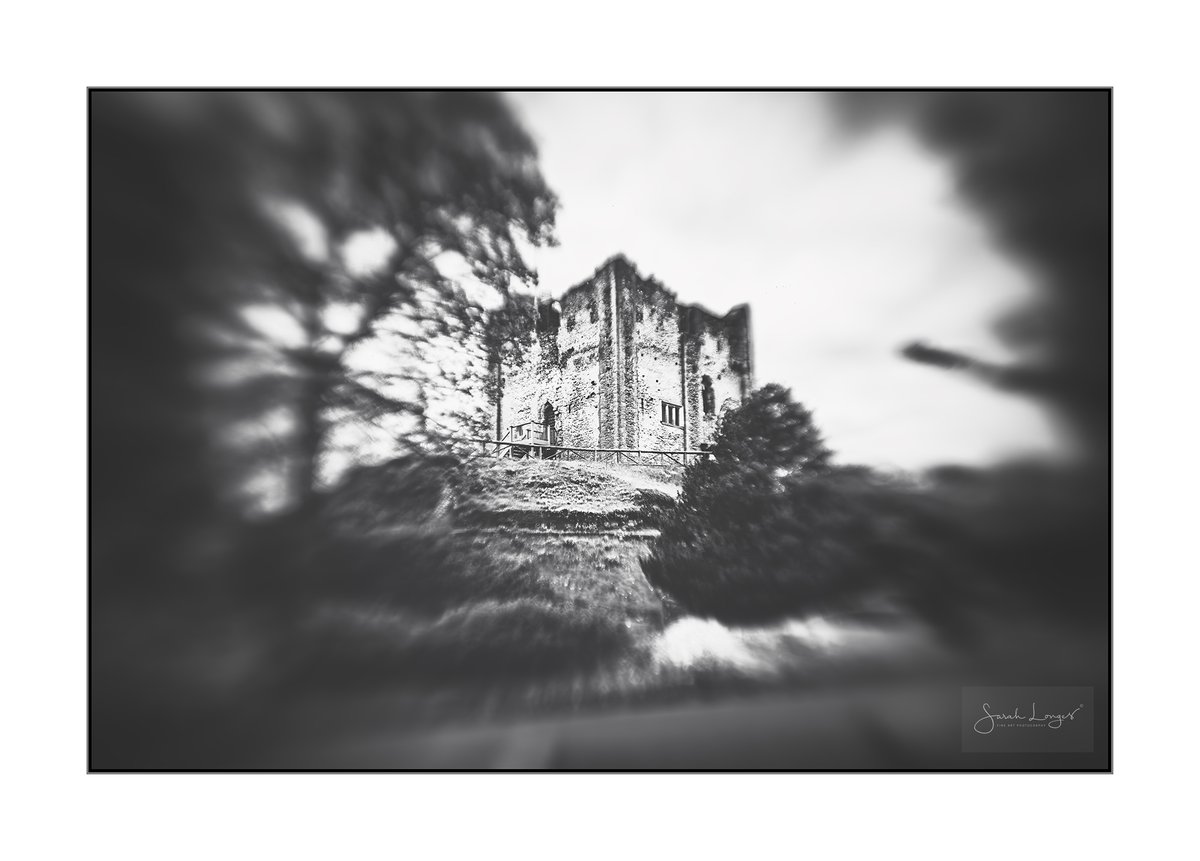 Historic Guildford #fsprintmonday #WexMondays #GuildfordCastle is currently surrounded by a colourful #moat of tulips, but I was playing with my new @LensbabyUSA #Sweet22 #Xmount and decided on a moody #mono edit for this piece #landscape #creative #history #castle #lensbaby