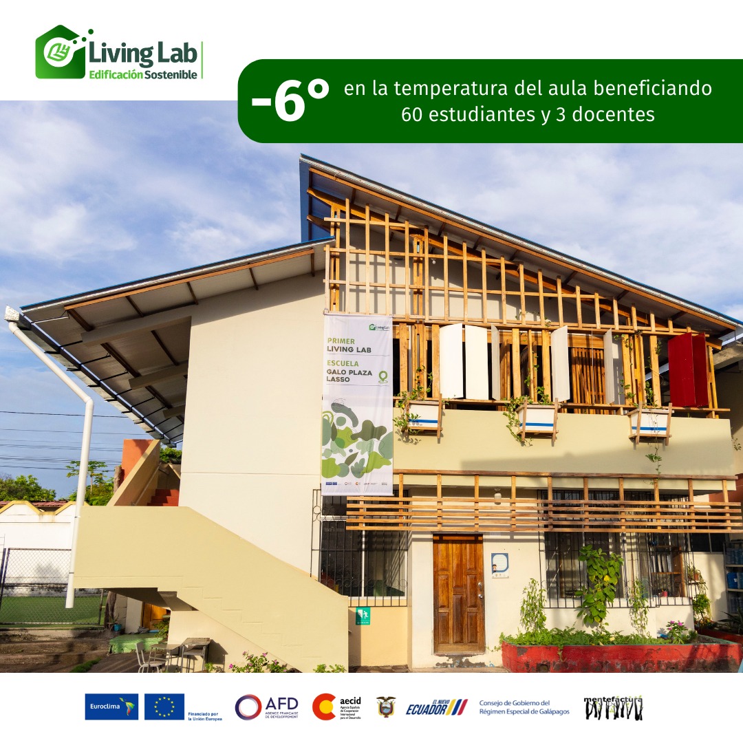 1/2 #Informativo| 🌿¡Descubre la innovación en acción en nuestro primer #LivingLab en la 'Escuela Galo Plaza Lasso'! 🍃Más de 70 agentes de la construcción en #SantaCruz diseñaron el futuro, con 24 intervenciones basadas en estándares. @EUROCLIMA_UE_AL @CGGalapagos