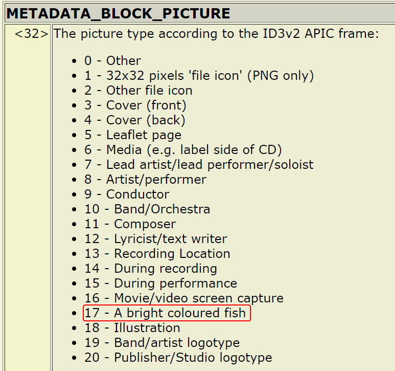 what's going on in the flac id3 tag docs