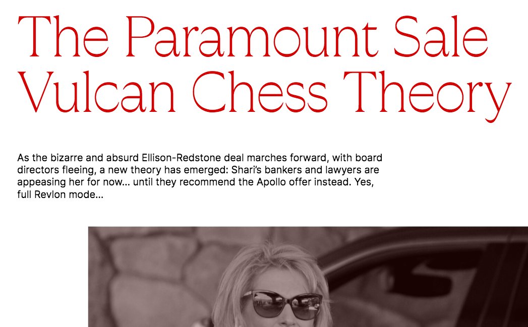 @DavidManOnFire @petestrzok @jvals11 CODA: kind of incredible how Shari Redstone (who famously schmoozed Casino Mobster back in 2019) is trying to pull all kinds of greedy sh** in the Paramount deal-or-no-deal

🎁 link via @WilliamCohan for @PuckNews puck.news/paramount-sale…