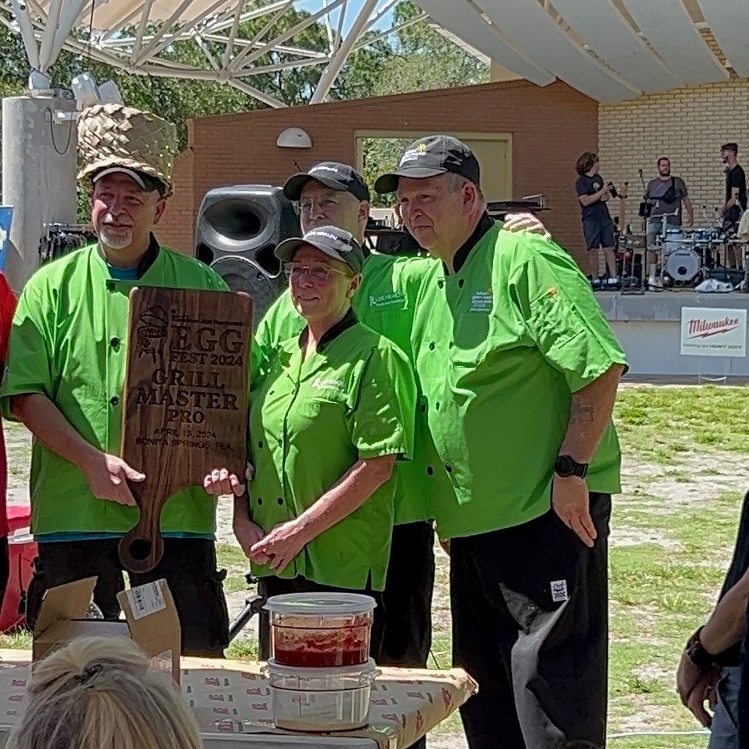 Our Lee Health Food and Nutrition team not only participated in the EGGfest this weekend, but they took home the title of Grill Master Pro! 🏆 We are very proud to showcase our EGGcellent team members! 🌟 #LeeHealth #SWFL @swflchildrens