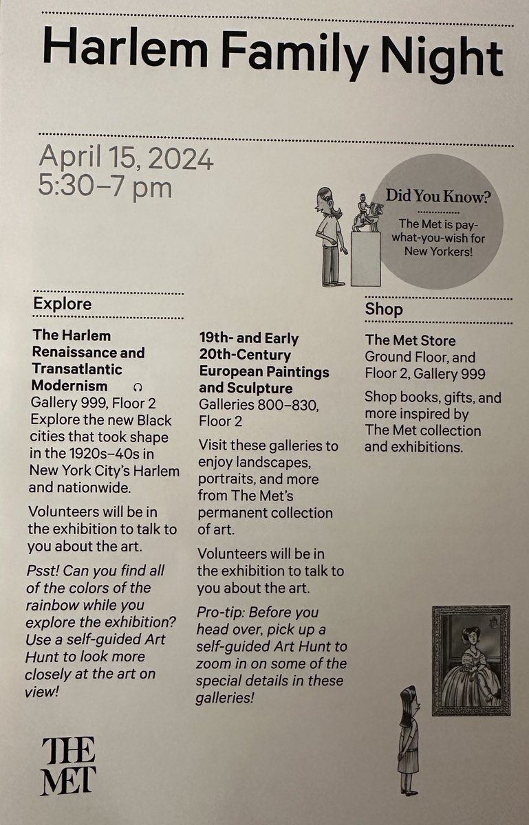 HARLEM_POWER's tweet photo. ⁦@metmuseum⁩ thank you for this superb family night. Our ⁦@NYCSchools⁩ ⁦@District5NYC⁩ families were amazed by the exhibit and the opportunity to learn more about the renaissance #fromthemeccatothemet https://t.co/ejrN80tEfW