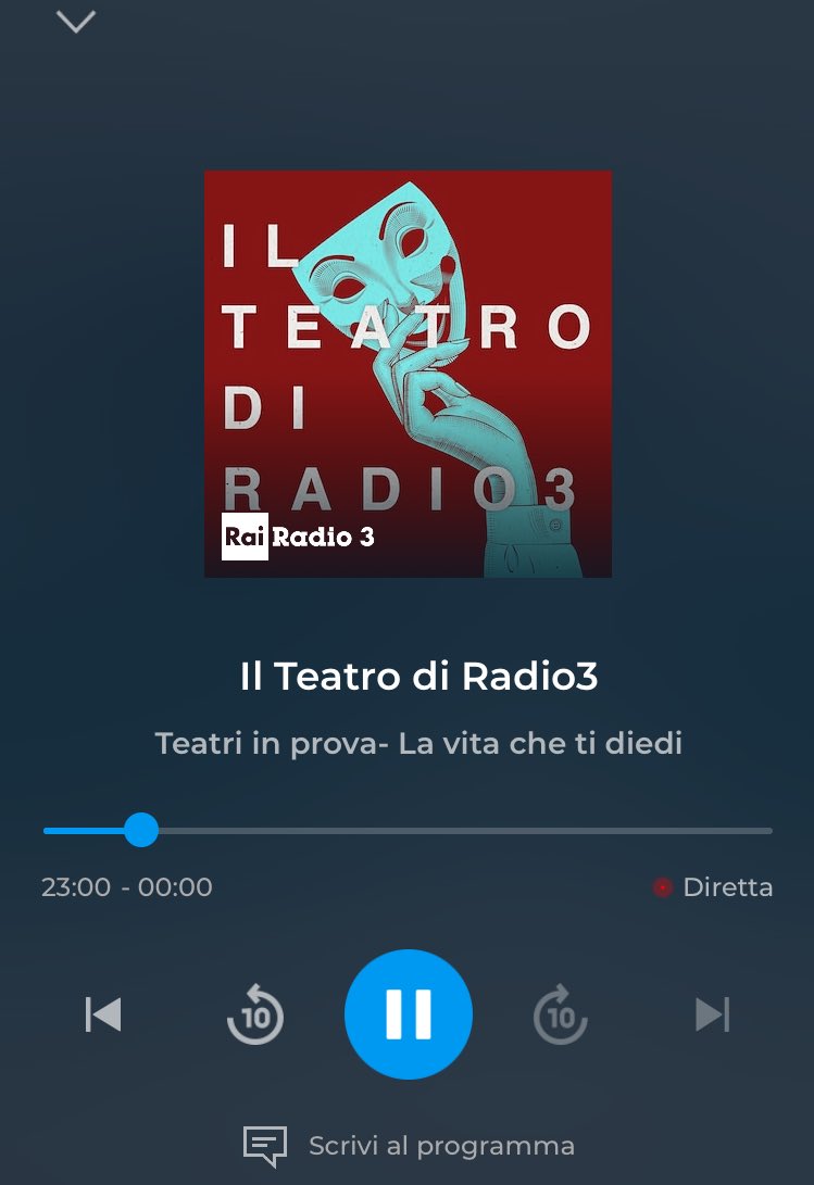 PirandeLLo 1923
*La vita che ti diedi*

dialogo di <a href="/LauraPalmieri9/">Laura Palmieri</a> con le atrice
Daria Deflorian, Federica Fracassi, Cecilia Bertozzi,
a partire della ‘mise en scène’ 
di Stéphane Braunschweig. 
via <a href="/Radio3tweet/">Rai Radio3</a> 
         “un po’ d’inconscio”
