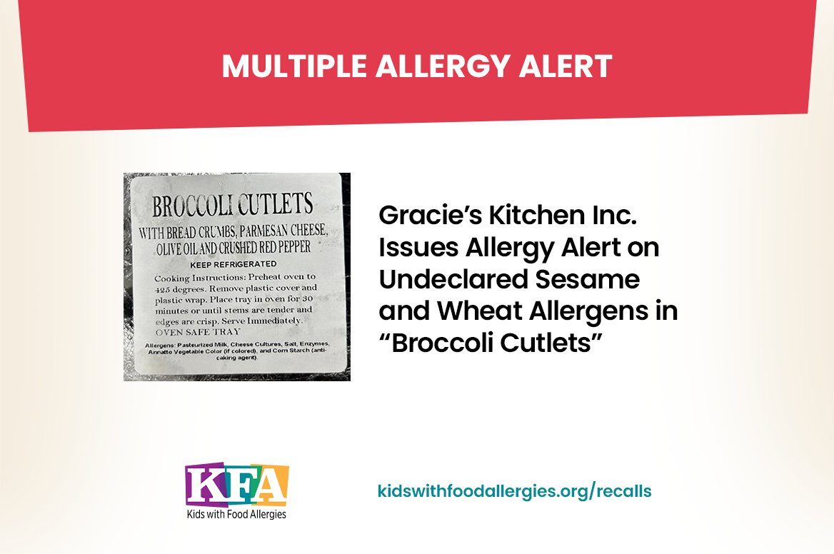 Sesame and Wheat Alert: Gracie's Kitchen Broccoli Cutlets community.kidswithfoodallergies.org/blog/sesame-an…